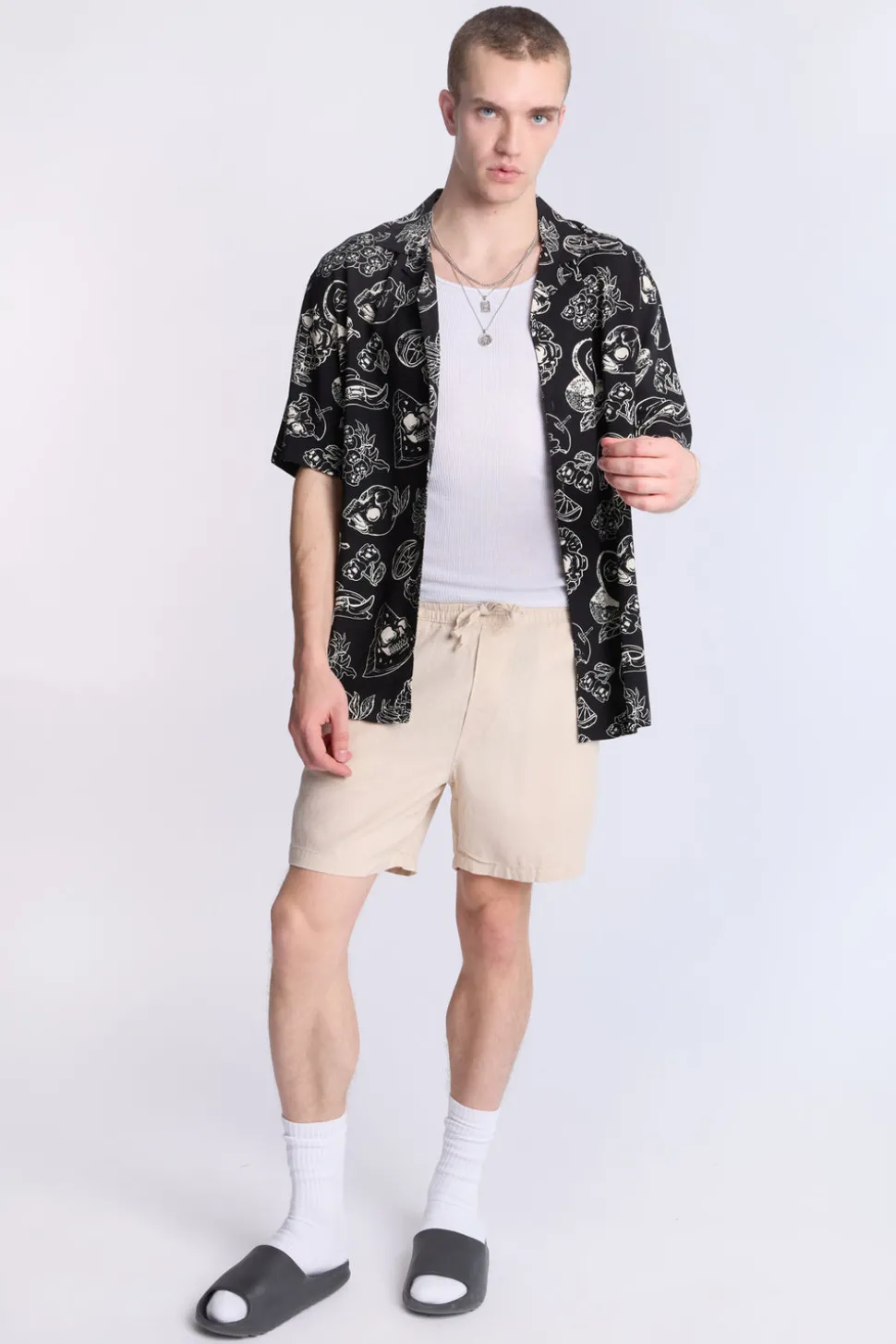 Arsenic Mens 7" Linen-Blend Shorts