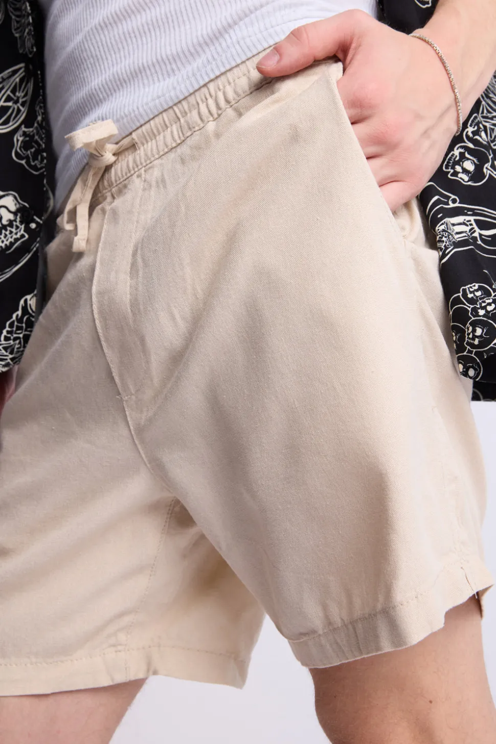 Arsenic Mens 7" Linen-Blend Shorts