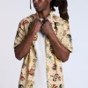 Arsenic Mens Allover Tattoo Print Button-Up