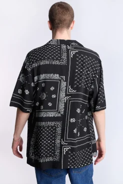 Arsenic Mens Bandana Print Button-Up