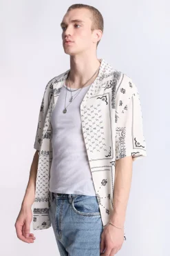 Arsenic Mens Bandana Print Button-Up
