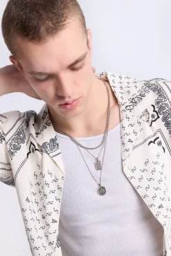Arsenic Mens Bandana Print Button-Up