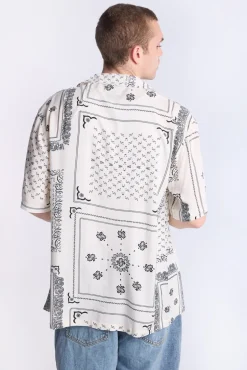 Arsenic Mens Bandana Print Button-Up