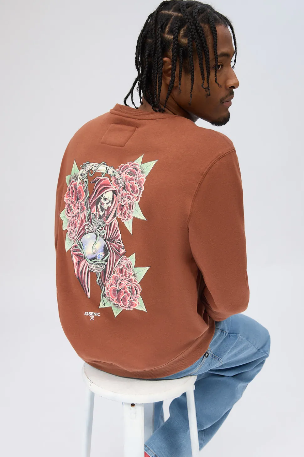 Arsenic Mens Graphic Crewneck Sweatshirt