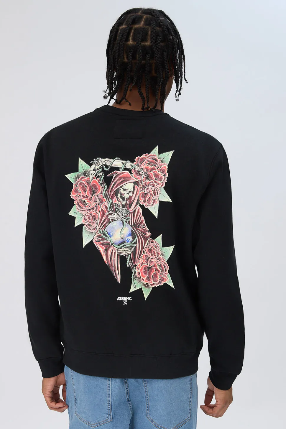Arsenic Mens Graphic Crewneck Sweatshirt