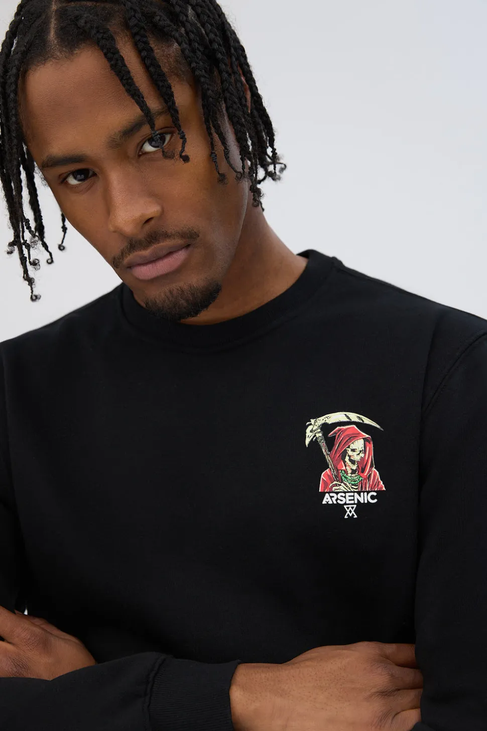 Arsenic Mens Graphic Crewneck Sweatshirt