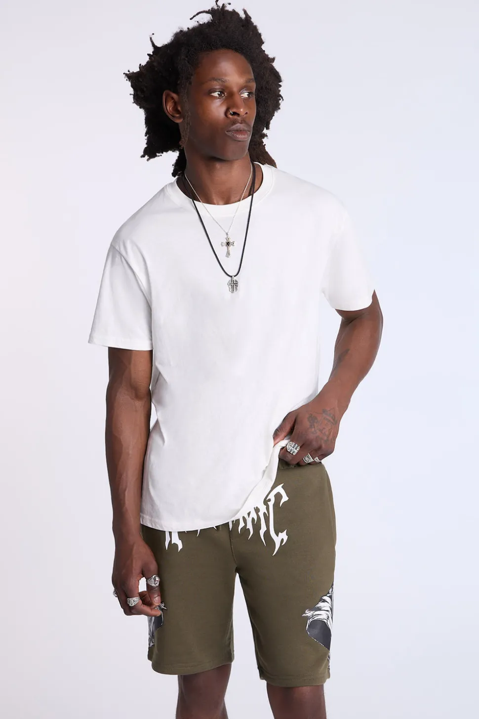 Arsenic Mens Logo Print Shorts