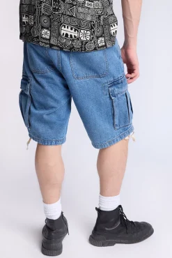 Arsenic Mens Loose Denim Cargo Shorts