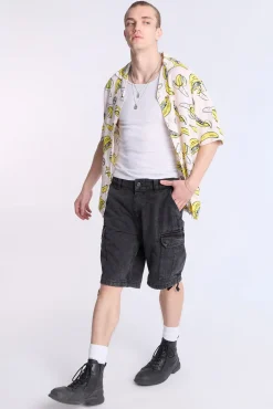 Arsenic Mens Loose Denim Cargo Shorts