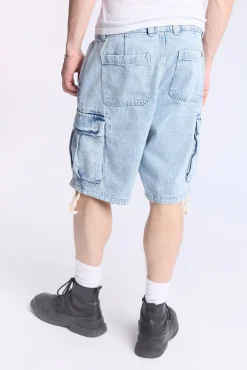 Arsenic Mens Loose Denim Cargo Shorts