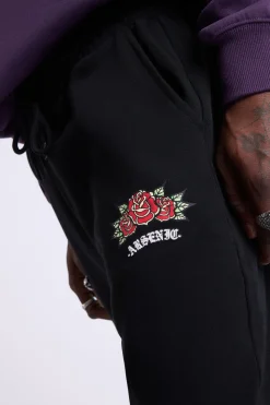 Arsenic Mens Rose Graphic Fleece Jogger