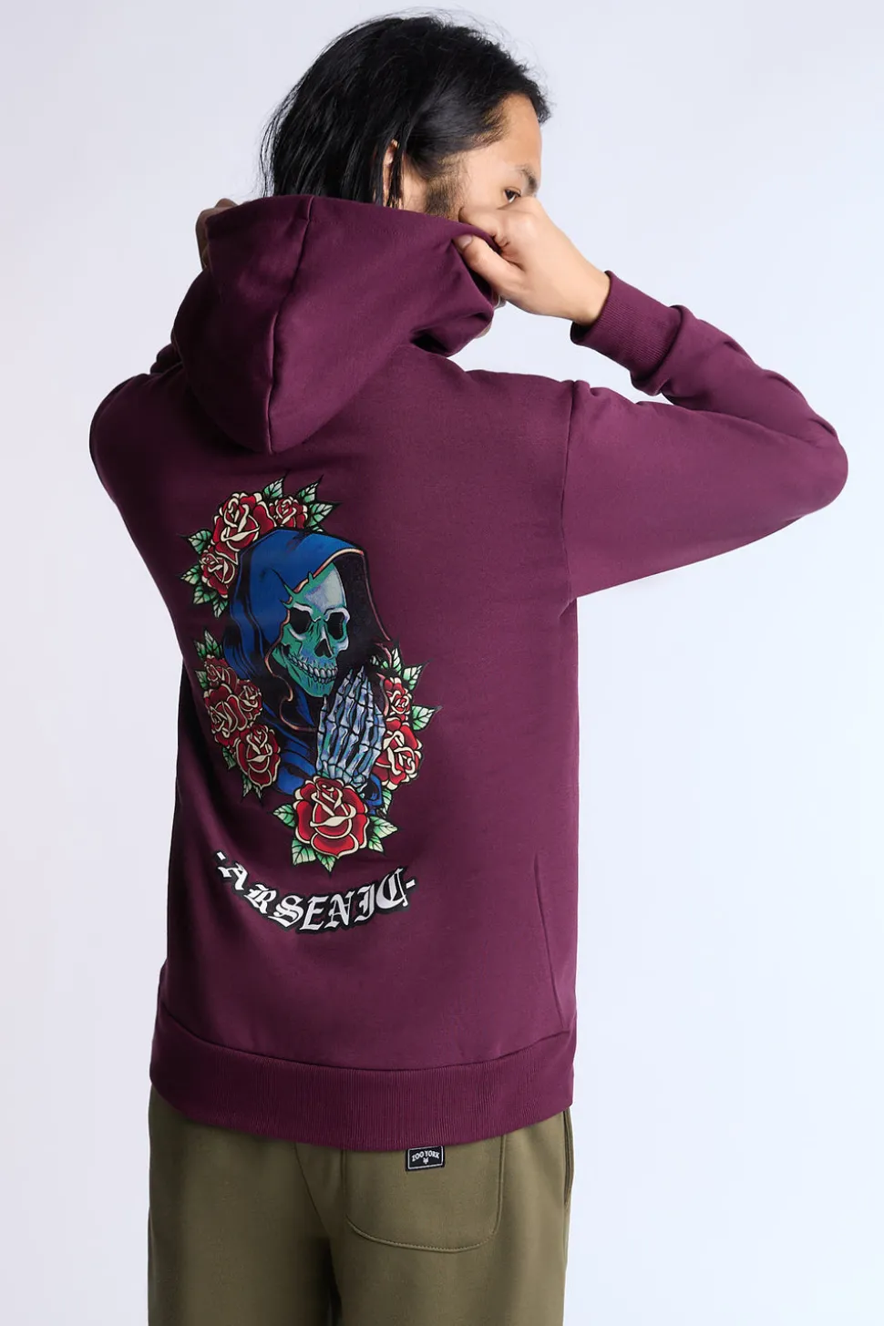 Arsenic Mens Rose Graphic Hoodie