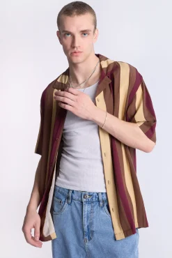 Arsenic Mens Striped Button-Up