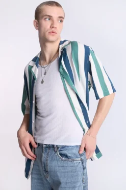 Arsenic Mens Striped Button-Up