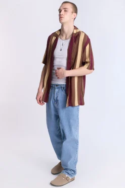 Arsenic Mens Striped Button-Up