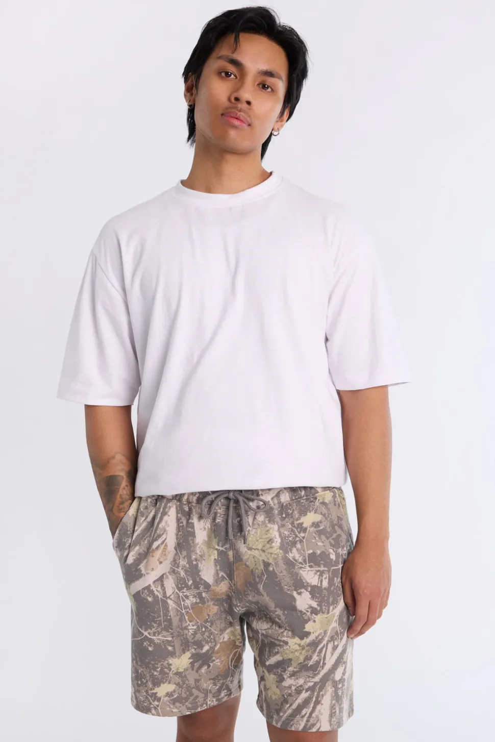 Arsenic Mens Tree Camo Fleece Shorts