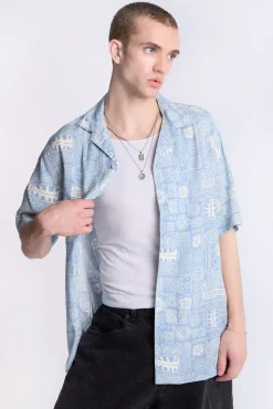 Arsenic Mens Tribal Print Button-Up