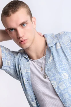 Arsenic Mens Tribal Print Button-Up