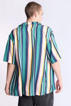 Arsenic Mens Vertical Stripes Button-Up
