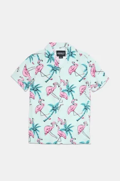 Arsenic Youth Flamingo Print Button-Up
