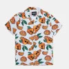 Arsenic Youth Orange Skulls Button-Up