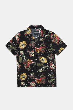Arsenic Youth Tattoo Print Button-Up
