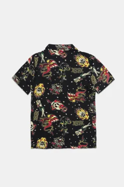 Arsenic Youth Tattoo Print Button-Up