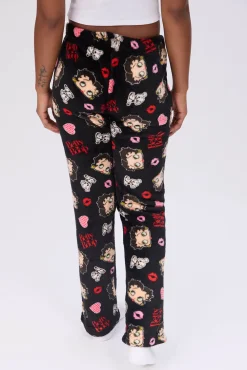 Betty Boop Printed Plush Pajama Bottoms