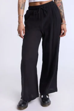 Cotton Gauze Wide Leg Pant