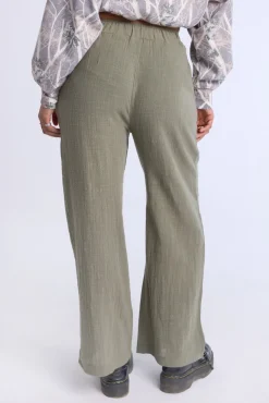 Cotton Gauze Wide Leg Pant