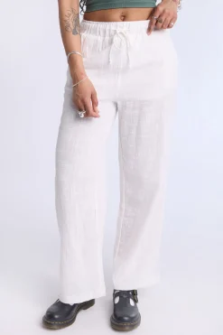 Cotton Gauze Wide Leg Pant