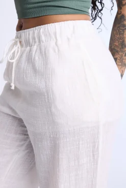 Cotton Gauze Wide Leg Pant