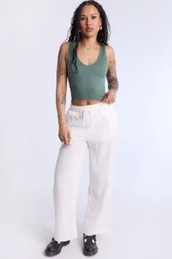 Cotton Gauze Wide Leg Pant
