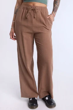 Cotton Gauze Wide Leg Pant