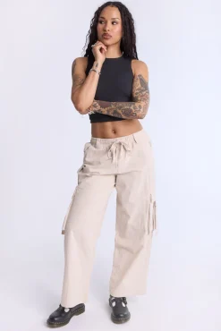 Cotton Wide Leg Cargo Pant