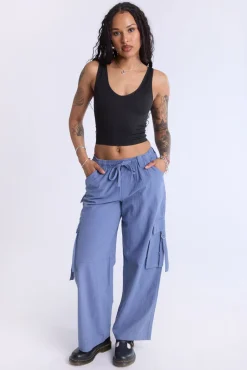 Cotton Wide Leg Cargo Pant
