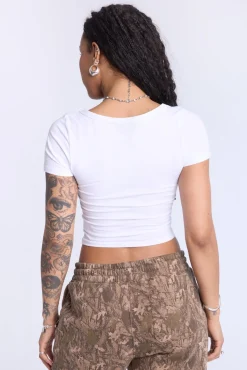Cropped Scoop Neck Tee