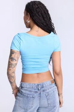 Cropped Scoop Neck Tee
