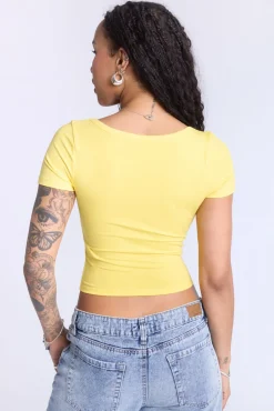 Cropped Scoop Neck Tee