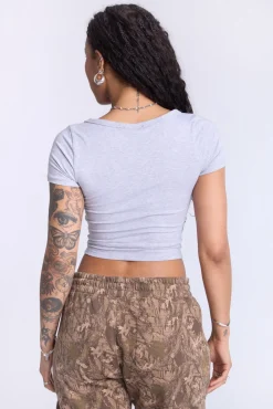 Cropped Scoop Neck Tee