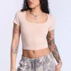 Cropped Square Neck Tee