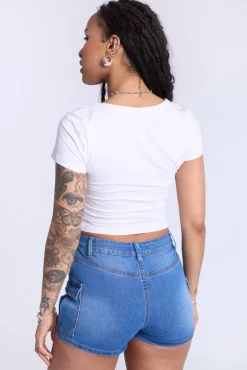 Cropped Square Neck Tee