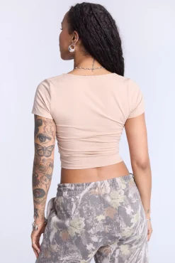 Cropped Square Neck Tee