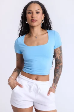 Cropped Square Neck Tee