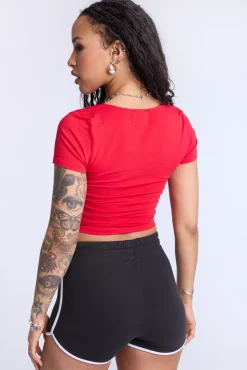 Cropped Square Neck Tee