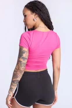 Cropped Square Neck Tee