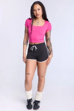 Cropped Square Neck Tee