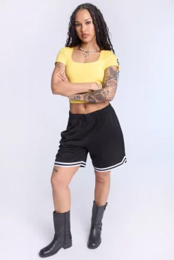 Cropped Square Neck Tee