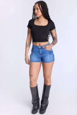 Cropped Square Neck Tee