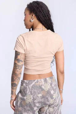 Cropped V-Neck Tee